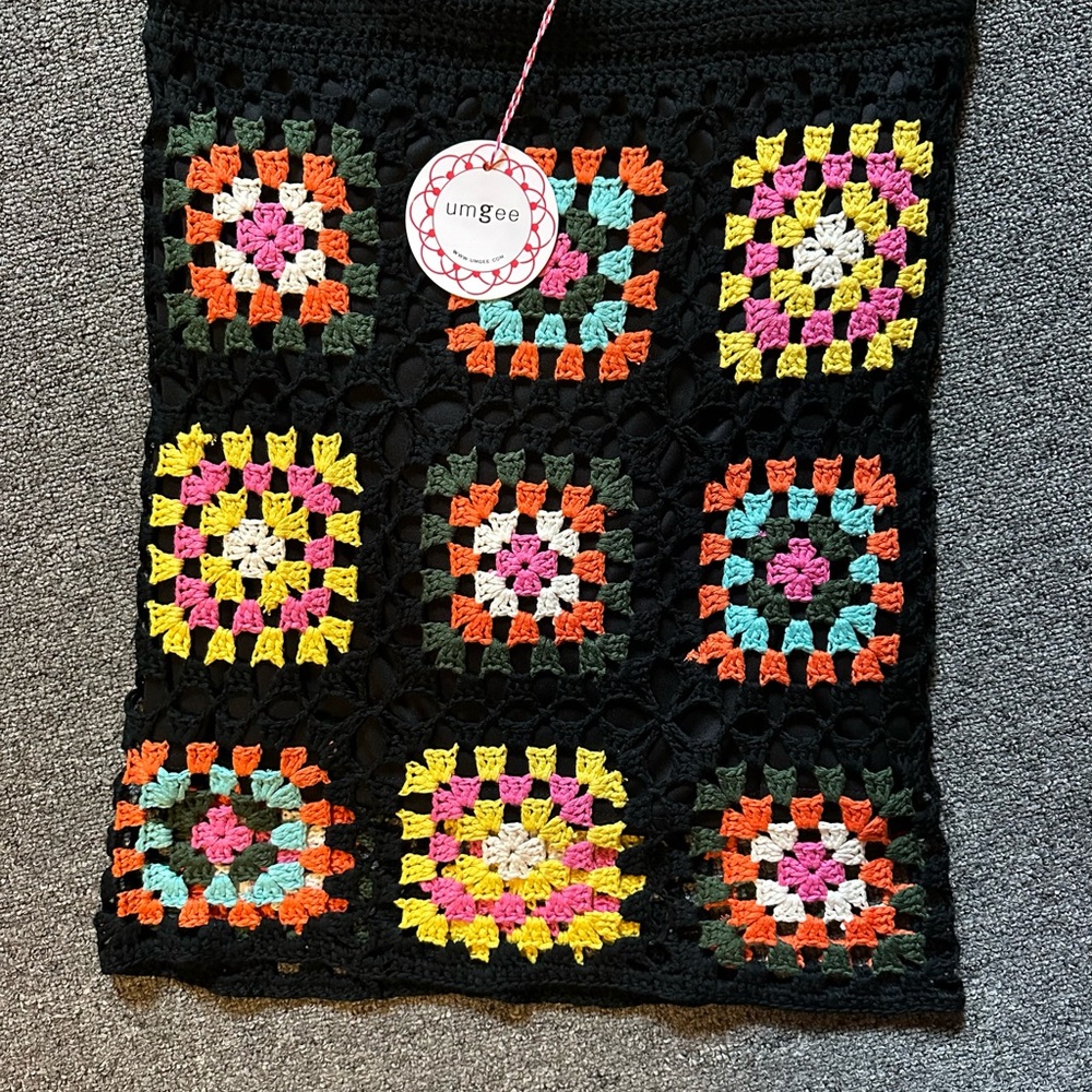 Umgee “Granny Square” Crochet Mini Skirt/Tube Top